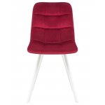 Стул обеденный DOBRIN ALEX SQUARE, белые ножки, бордовый велюр (V108-85)