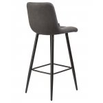 Стул барный DOBRIN NICOLE, черные матовые ножки, серая антрацитовая винтажная экокожа (RU-08)