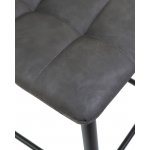 Стул барный DOBRIN NICOLE, черные матовые ножки, серая антрацитовая винтажная экокожа (RU-08)