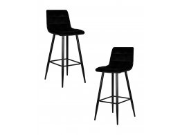 Набор 2 шт Стул барный DOBRIN NICOLE, черные матовые ножки, черный велюр (108-77) Набор 2 шт Стул барный DOBRIN NICOLE, черные матовые ножки, черный велюр (108-77)