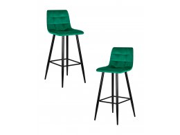 Набор 2 шт Стул барный DOBRIN NICOLE, черные матовые ножки, зелёный велюр (108-64) Набор 2 шт Стул барный DOBRIN NICOLE, черные матовые ножки, зелёный велюр (108-64)