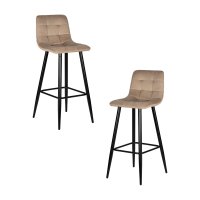 Набор 2 шт Стул барный DOBRIN NICOLE, черные матовые ножки, мокко велюр (108-104)