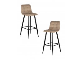 Набор 2 шт Стул барный DOBRIN NICOLE, черные матовые ножки, мокко велюр (108-104) Набор 2 шт Стул барный DOBRIN NICOLE, черные матовые ножки, мокко велюр (108-104)