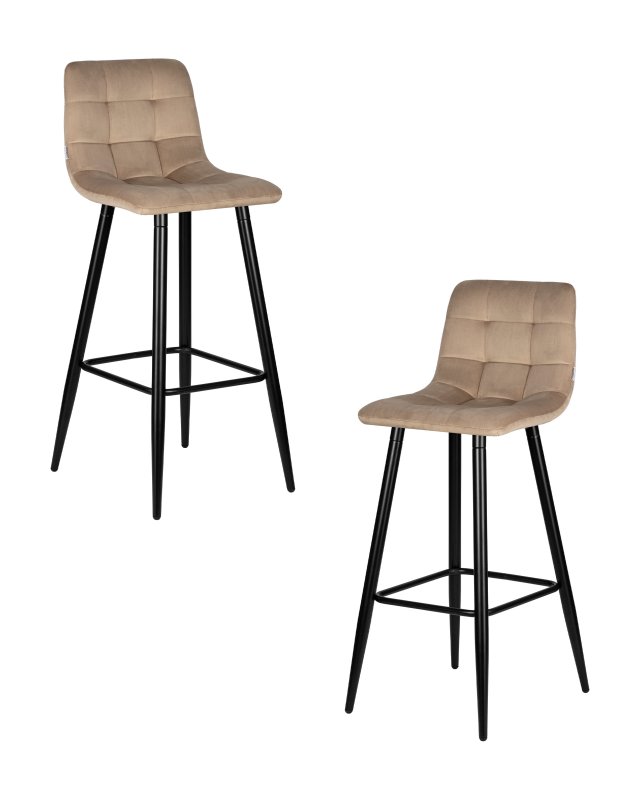 Набор 2 шт Стул барный DOBRIN NICOLE, черные матовые ножки, мокко велюр (108-104)