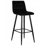 Набор 2 шт Стул барный DOBRIN NICOLE, черные матовые ножки, черный велюр (108-77)