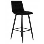 Набор 2 шт Стул барный DOBRIN NICOLE, черные матовые ножки, черный велюр (108-77)