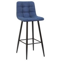 Стул барный DOBRIN NICOLE, черные матовые ножки, синяя ткань (UF860-14B)