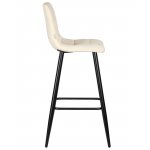 Набор 2 шт Стул барный DOBRIN NICOLE, черные матовые ножки, кремовый велюр (108-113)