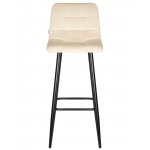 Набор 2 шт Стул барный DOBRIN NICOLE, черные матовые ножки, кремовый велюр (108-113)