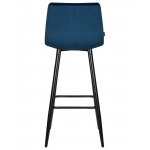 Набор 2 шт Стул барный DOBRIN NICOLE, черные матовые ножки, темно-синий велюр (108-95)