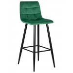 Набор 2 шт Стул барный DOBRIN NICOLE, черные матовые ножки, зелёный велюр (108-64)
