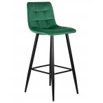 Набор 2 шт Стул барный DOBRIN NICOLE, черные матовые ножки, зелёный велюр (108-64)
