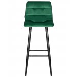 Набор 2 шт Стул барный DOBRIN NICOLE, черные матовые ножки, зелёный велюр (108-64)