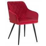 Набор 2 шт Стул обеденный DOBRIN ROBERT, черные матовые ножки, велюр V108-37 Бордовый