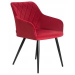 Набор 2 шт Стул обеденный DOBRIN ROBERT, черные матовые ножки, велюр V108-37 Бордовый