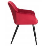 Набор 2 шт Стул обеденный DOBRIN ROBERT, черные матовые ножки, велюр V108-37 Бордовый