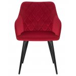 Набор 2 шт Стул обеденный DOBRIN ROBERT, черные матовые ножки, велюр V108-37 Бордовый