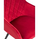 Набор 2 шт Стул обеденный DOBRIN ROBERT, черные матовые ножки, велюр V108-37 Бордовый