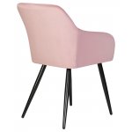 Набор 2 шт Стул обеденный DOBRIN ROBERT, черные матовые ножки, велюр V108-15 Розовый
