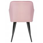 Набор 2 шт Стул обеденный DOBRIN ROBERT, черные матовые ножки, велюр V108-15 Розовый