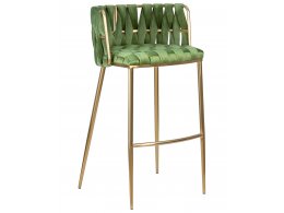 Стул барный DOBRIN EMMA GOLD, зеленый велюр (VF-08)