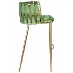 Стул барный DOBRIN EMMA GOLD, зеленый велюр (VF-08)