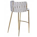 Стул барный DOBRIN EMMA GOLD, белый PU (T-01), белая ткань (F-49) Стул барный DOBRIN EMMA GOLD, белый PU (T-01), белая ткань (F-49)