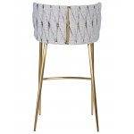 Стул барный DOBRIN EMMA GOLD, белый PU (T-01), белая ткань (F-49) Стул барный DOBRIN EMMA GOLD, белый PU (T-01), белая ткань (F-49)