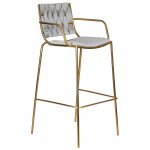 Стул барный DOBRIN MILLER GOLD, светло-серый велюр (135-37) Стул барный DOBRIN MILLER GOLD, светло-серый велюр (135-37)