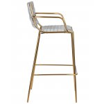 Набор 2 шт Стул барный DOBRIN MILLER GOLD, cветло-серый велюр (135-37)