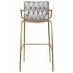 Стул барный DOBRIN MILLER GOLD, светло-серый велюр (135-37) Стул барный DOBRIN MILLER GOLD, светло-серый велюр (135-37)