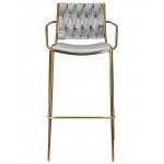 Стул барный DOBRIN MILLER GOLD, светло-серый велюр (135-37) Стул барный DOBRIN MILLER GOLD, светло-серый велюр (135-37)
