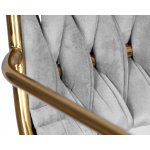Набор 2 шт Стул барный DOBRIN MILLER GOLD, cветло-серый велюр (135-37)