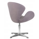 Кресло дизайнерское DOBRIN SWAN, серая ткань IF11, алюминиевое основание