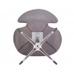 Кресло дизайнерское DOBRIN SWAN, серая ткань IF11, алюминиевое основание