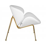 Набор 2 шт Кресло дизайнерское DOBRIN EMILY, белый винил YP17, золотое основание