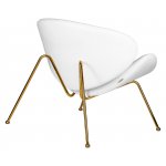 Набор 2 шт Кресло дизайнерское DOBRIN EMILY, белый винил YP17, золотое основание