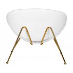 Набор 2 шт Кресло дизайнерское DOBRIN EMILY, белый винил YP17, золотое основание