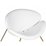 Набор 2 шт Кресло дизайнерское DOBRIN EMILY, белый винил YP17, золотое основание