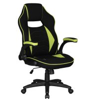 Кресло игровое DOBRIN RICK, черно-светло-зеленая ткань