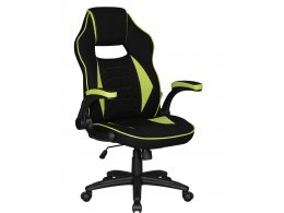 Кресло игровое DOBRIN RICK, черно-светло-зеленая ткань
