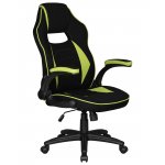 Кресло игровое DOBRIN RICK, черно-светло-зеленая ткань