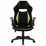 Кресло игровое DOBRIN RICK, черно-светло-зеленая ткань