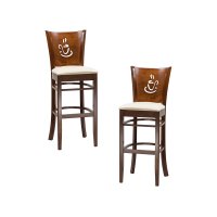 Набор 2 шт Стул барный DOBRIN JERRY BAR, шоколад, кремовый