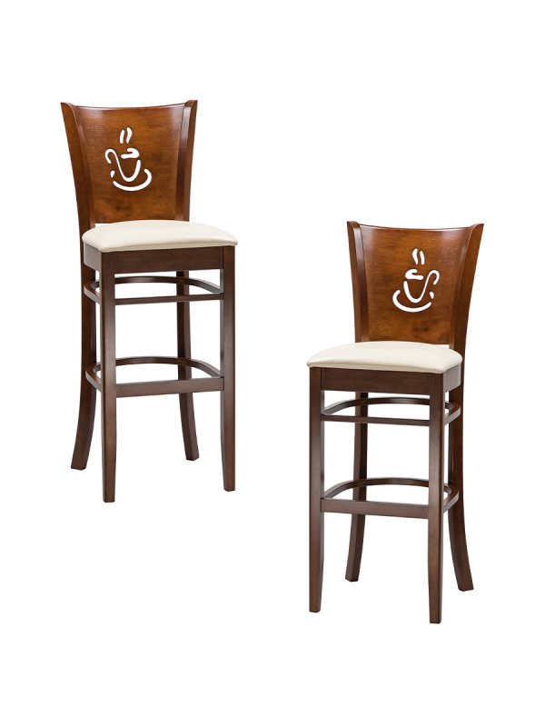 Набор 2 шт Стул барный DOBRIN JERRY BAR, шоколад, кремовый