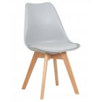 Набор 4 шт Стул обеденный DOBRIN JERRY SOFT, ножки светлый бук, цвет сиденья светло-серый (GR-01)