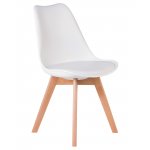 Набор 4 шт Стул обеденный DOBRIN JERRY SOFT, ножки светлый бук, цвет сиденья белый (W-02)