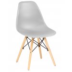 Набор 4 шт Стул обеденный DOBRIN DSW, ножки светлый бук, цвет светло-серый (GR-01)