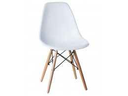 Стул обеденный DOBRIN DSW, ножки светлый бук, цвет белый (W-02)