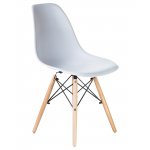 Стул обеденный DOBRIN DSW, ножки светлый бук, цвет белый (W-02)